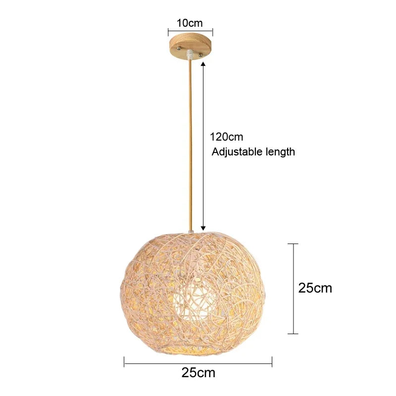 Retro Rattan Pendant Chandelier