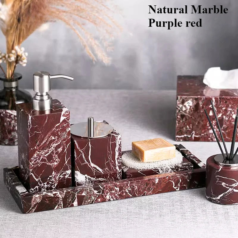 Purple Marble Bathroom Set