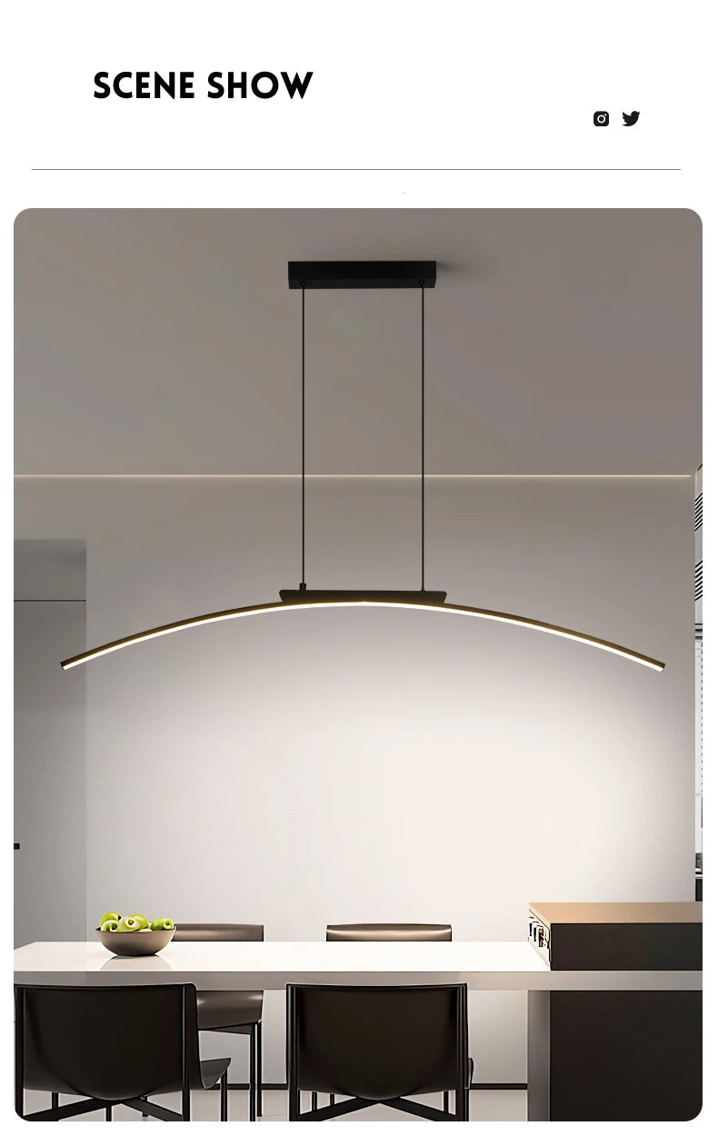 Contemporary Arc Pendant Lamp