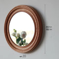 Rustic Round Walnut Wall Mirror