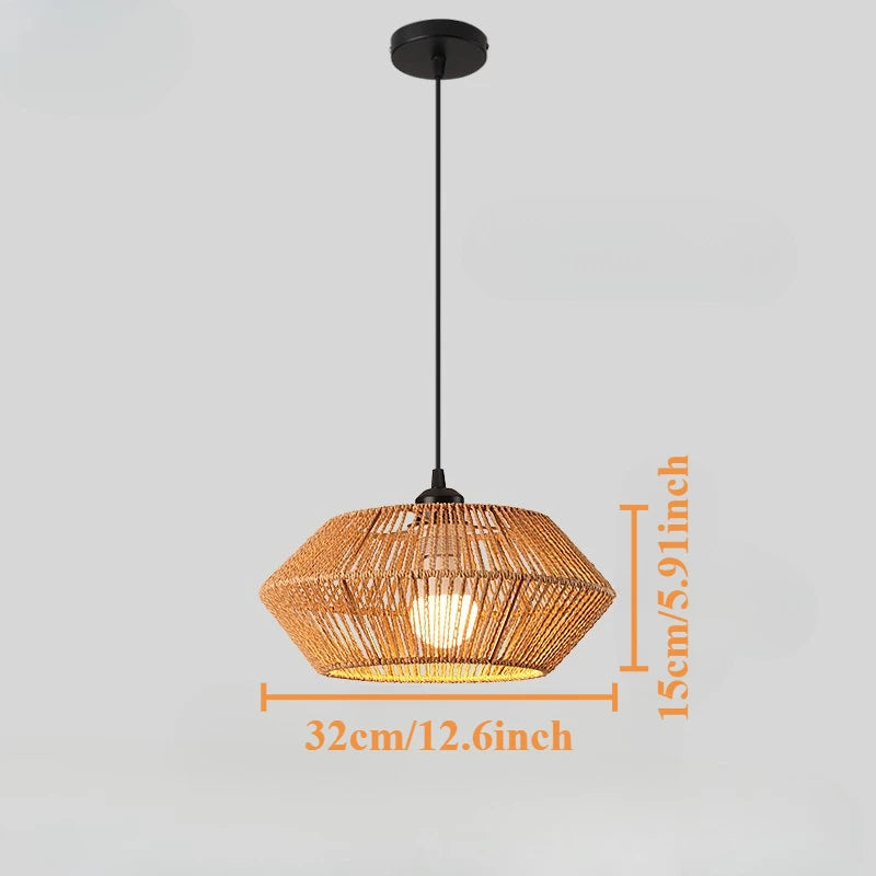Retro Rattan Pendant Chandelier