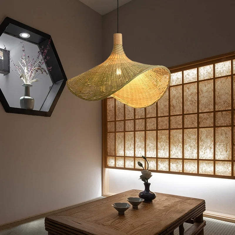 Retro Rattan Pendant Chandelier