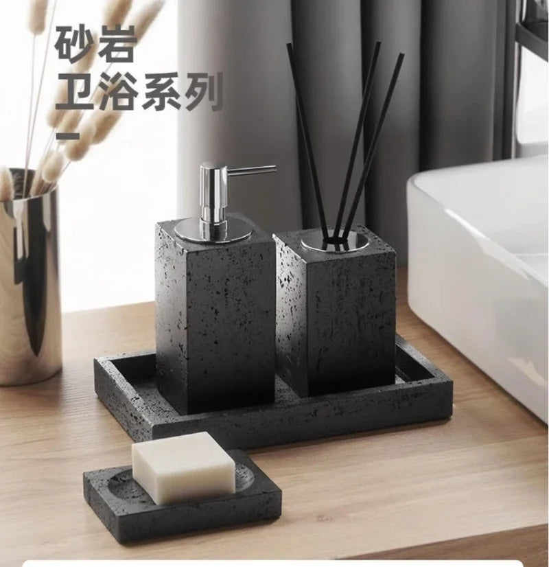 Wabi-Sabi Sandstone Bath Set