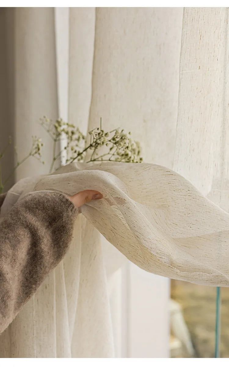 Modern Cotton-Linen Sheer Curtain