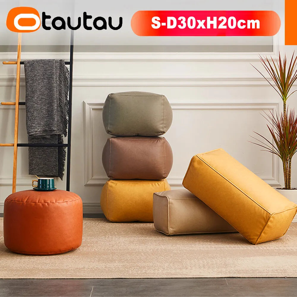 Round Storage Pouf