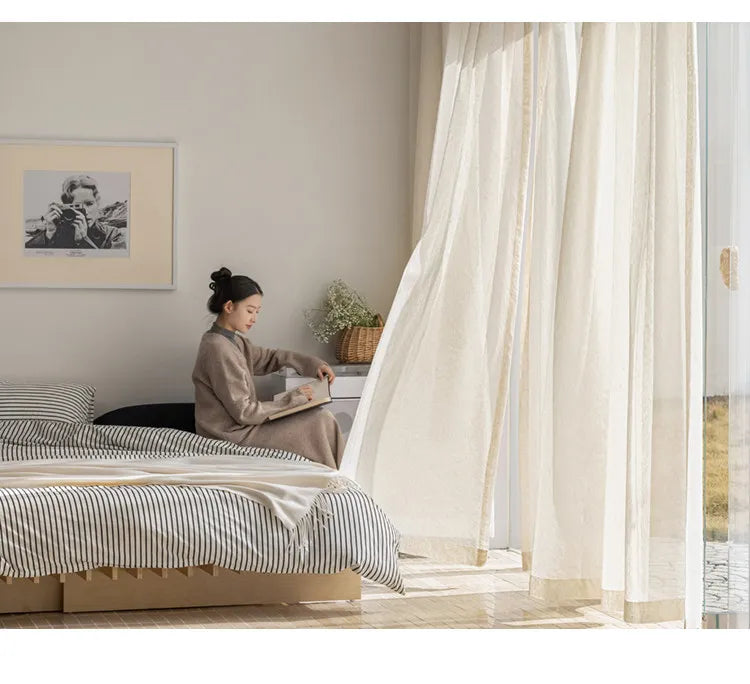 Modern Cotton-Linen Sheer Curtain