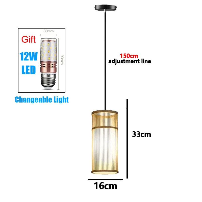 Retro Rattan Pendant Chandelier