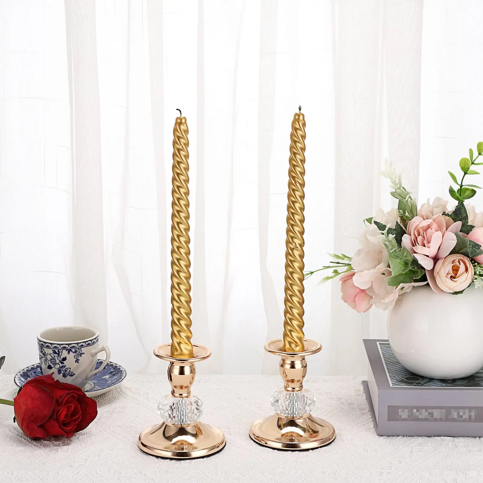Vintage Crystal Candlestick (2-Piece Set)