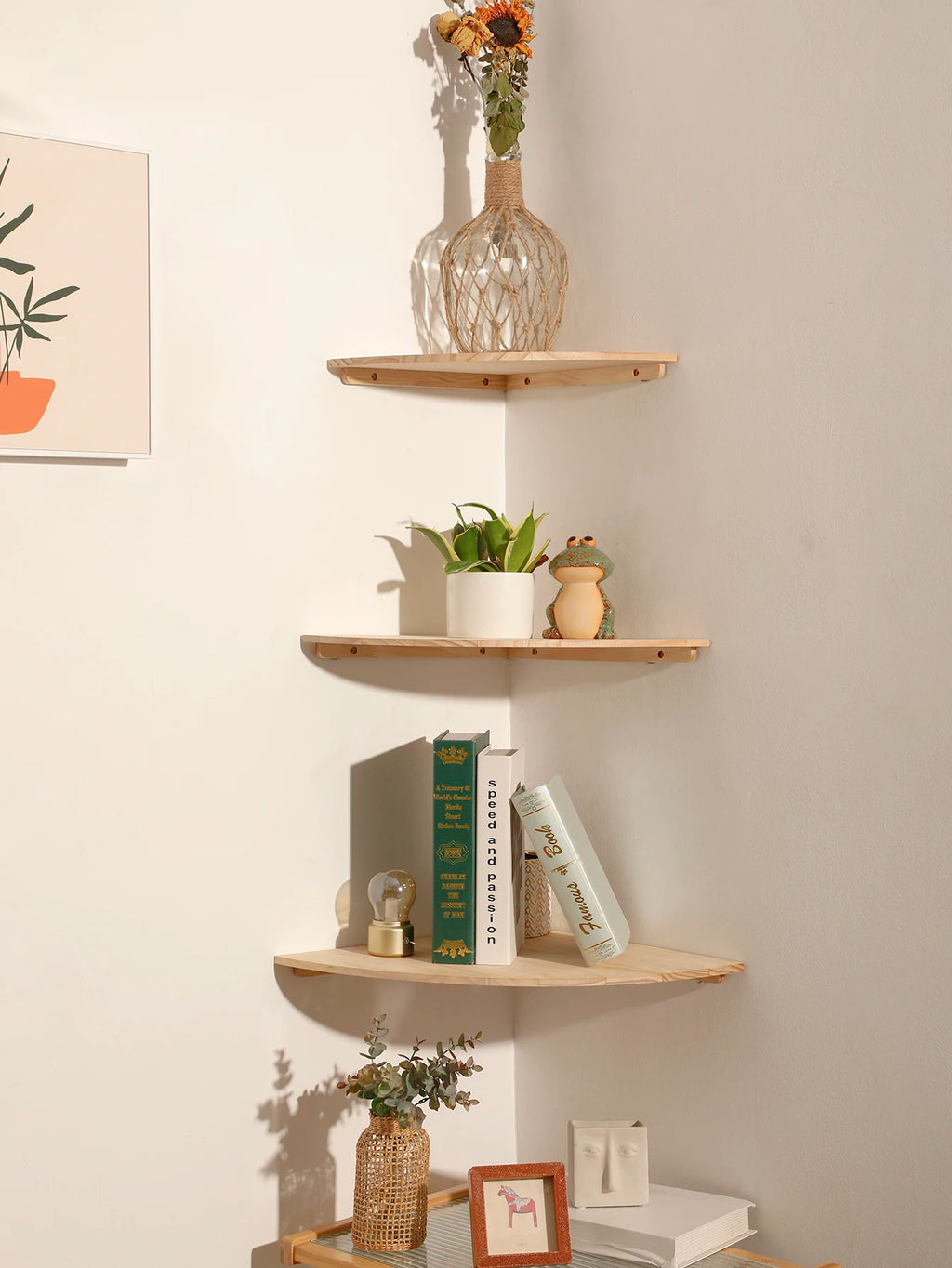 Floating Corner Wall Shelf