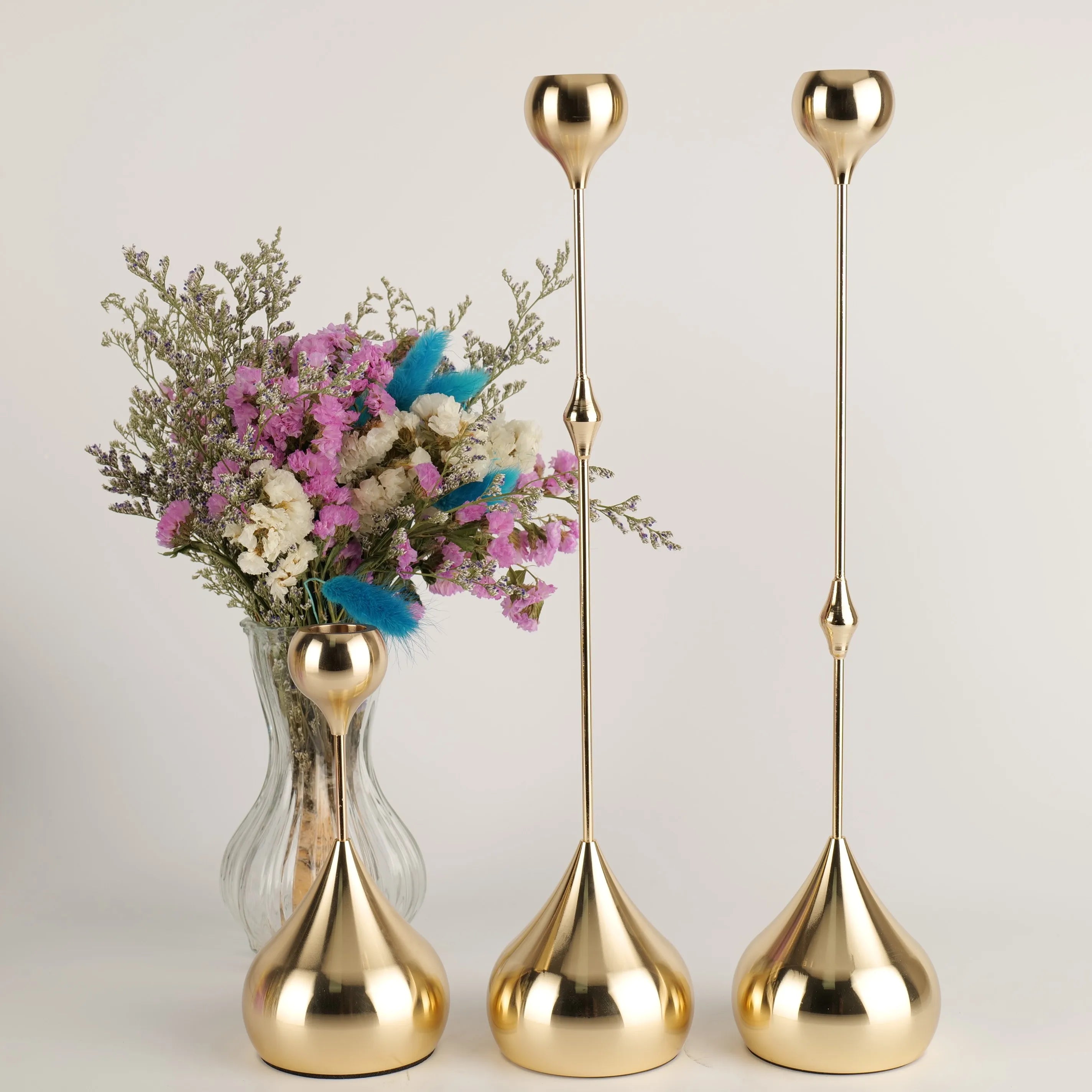 Luxury Brass Candlestick (3-Piece Set)