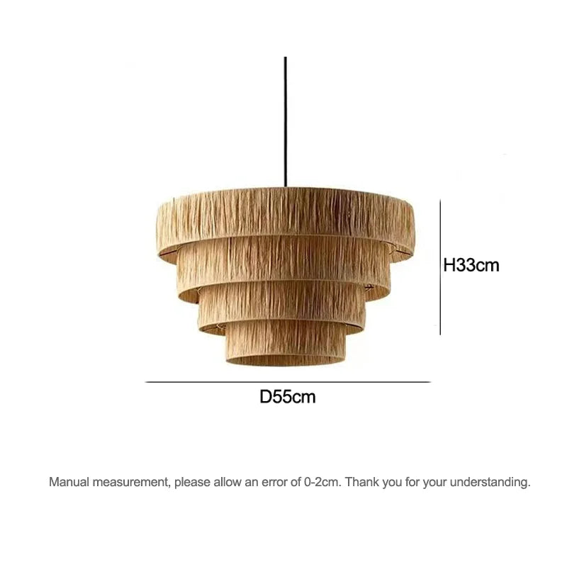 Wabi-Sabi Rattan Pendant Chandelier