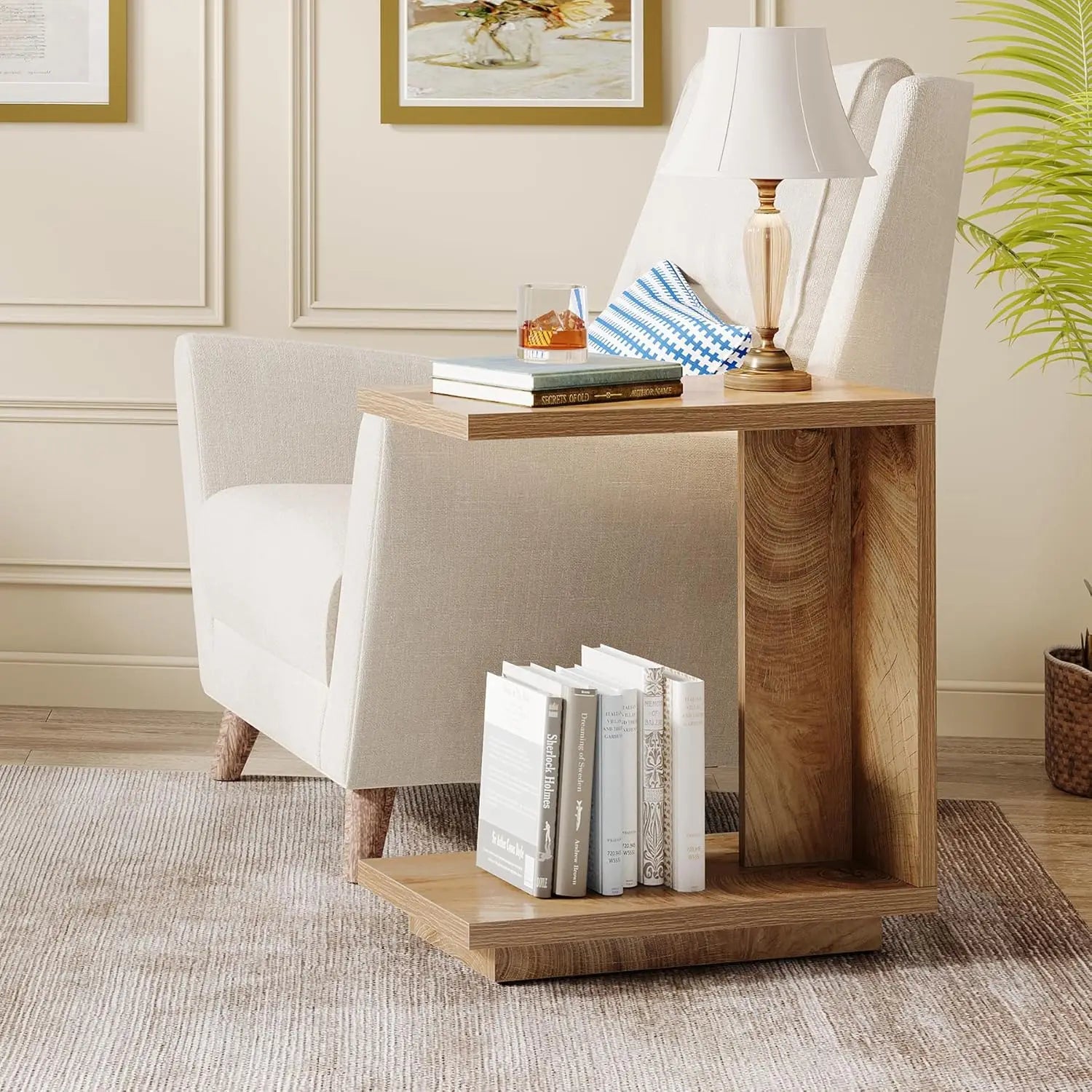 C-Shaped Sofa Side Table