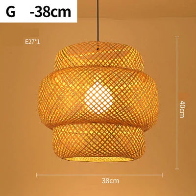 Vintage Rattan Pendant Chandelier