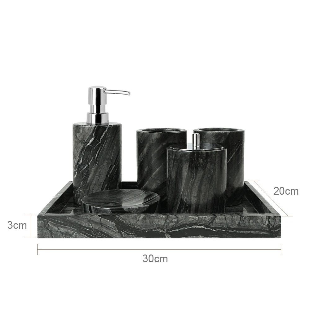 Black Marble Bathroom Set