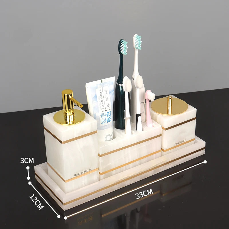 White Onyx Bathroom Set