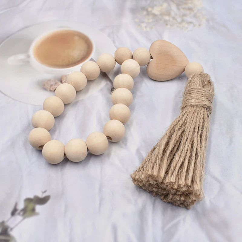 Boho Natural Wood Bead Garland