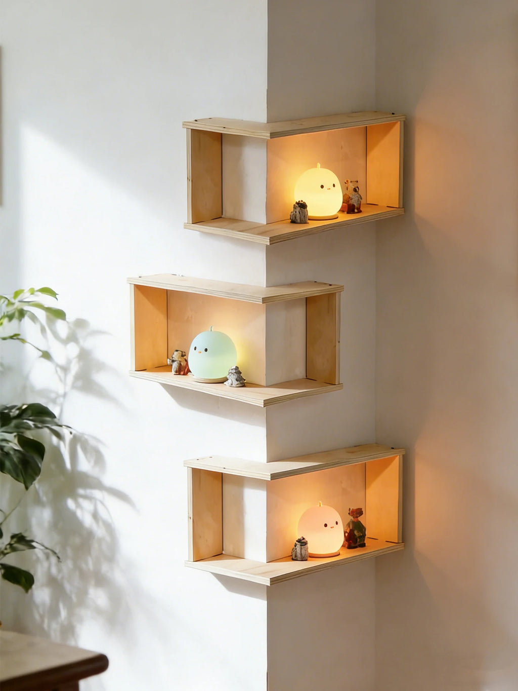 Floating Corner Wall Shelf