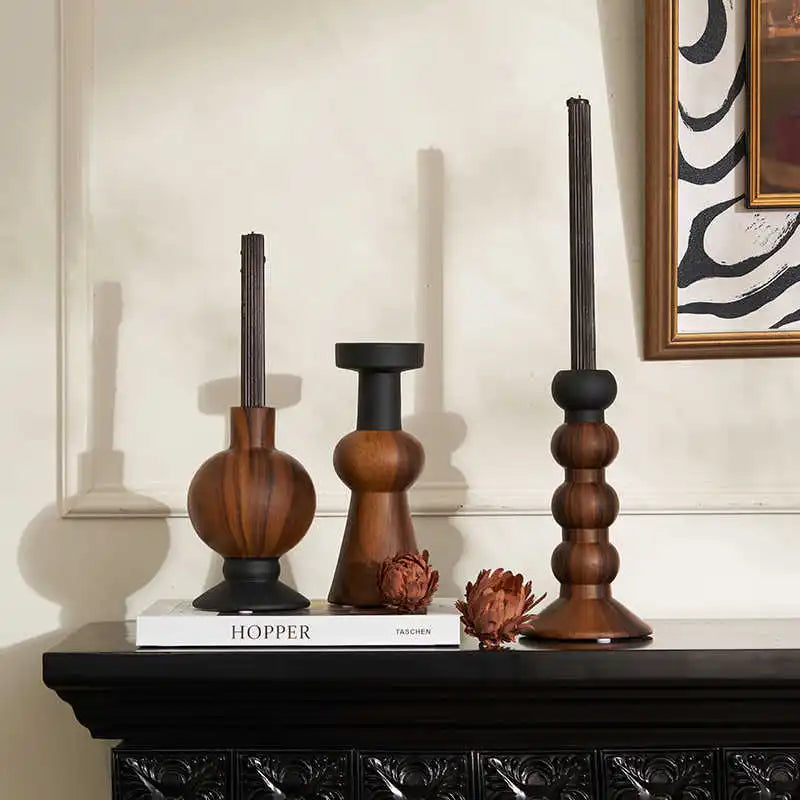 Vintage Travertine Candlestick