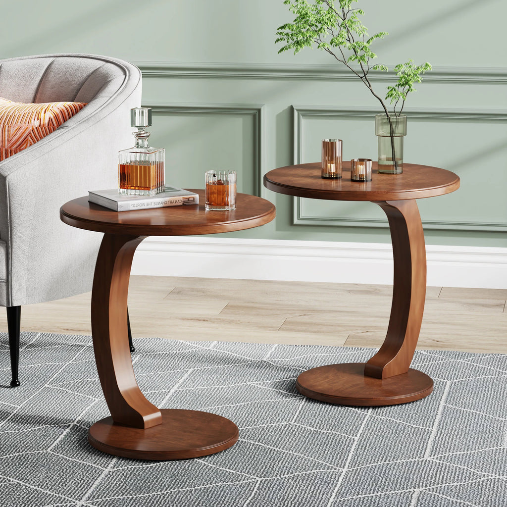 C-Shaped Sofa Side Table
