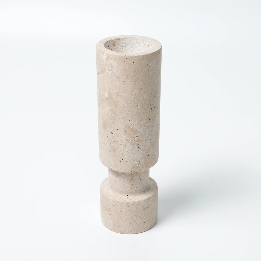 Retro Travertine Candlestick