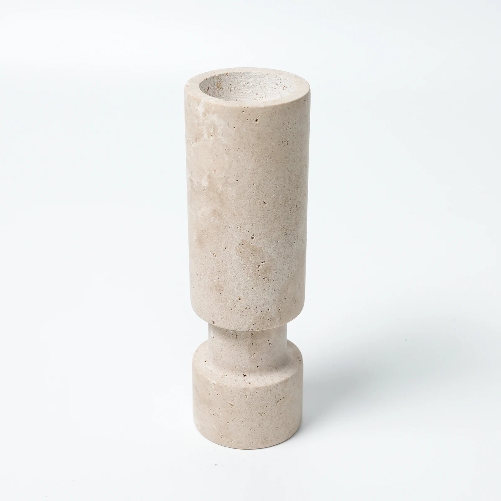 Retro Travertine Candlestick