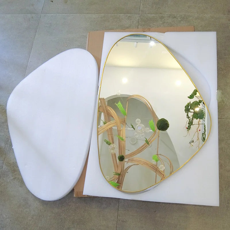 Art Deco Irregular Gold Wall Mirror
