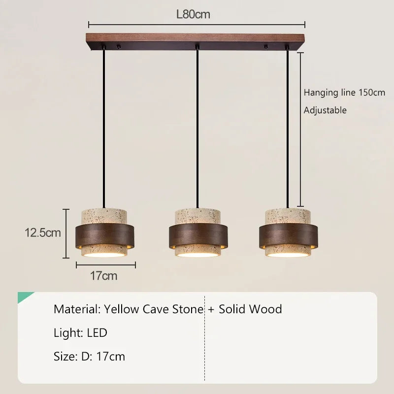 Wabi-Sabi Wood Pendant Chandelier