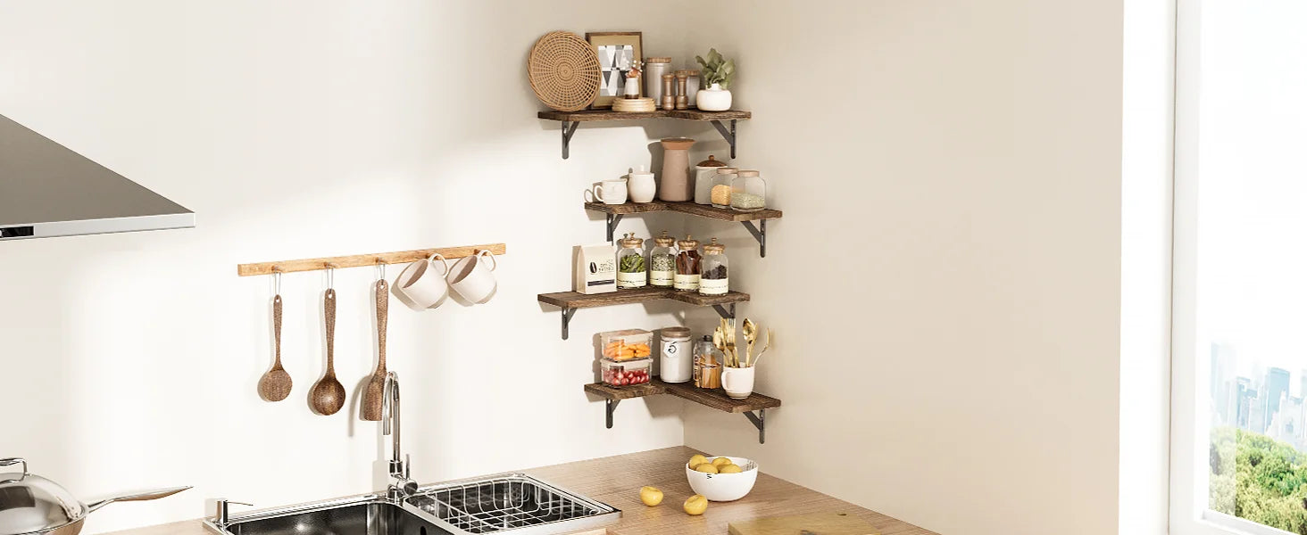 Floating Corner Wall Shelf