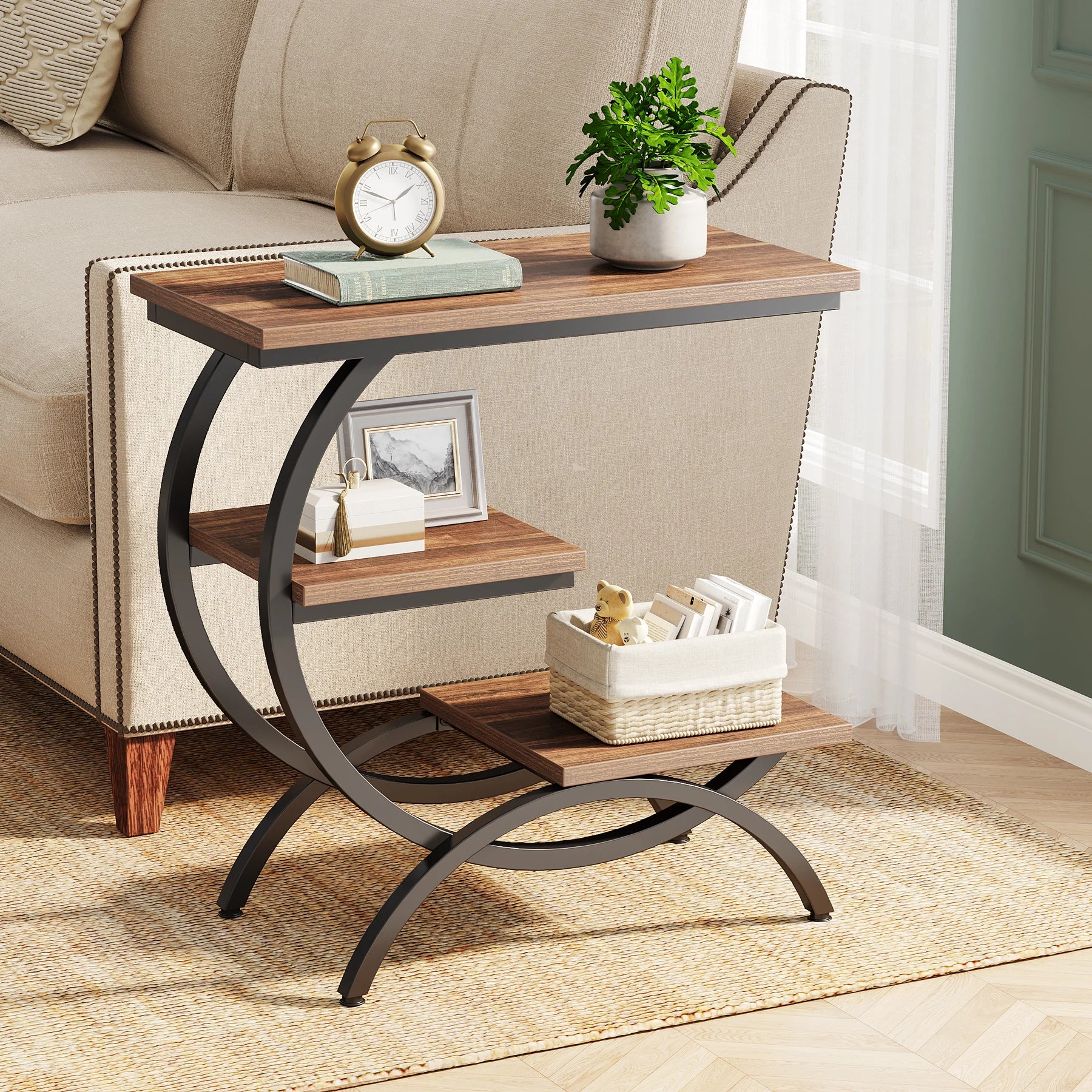 C-Shaped Sofa Side Table