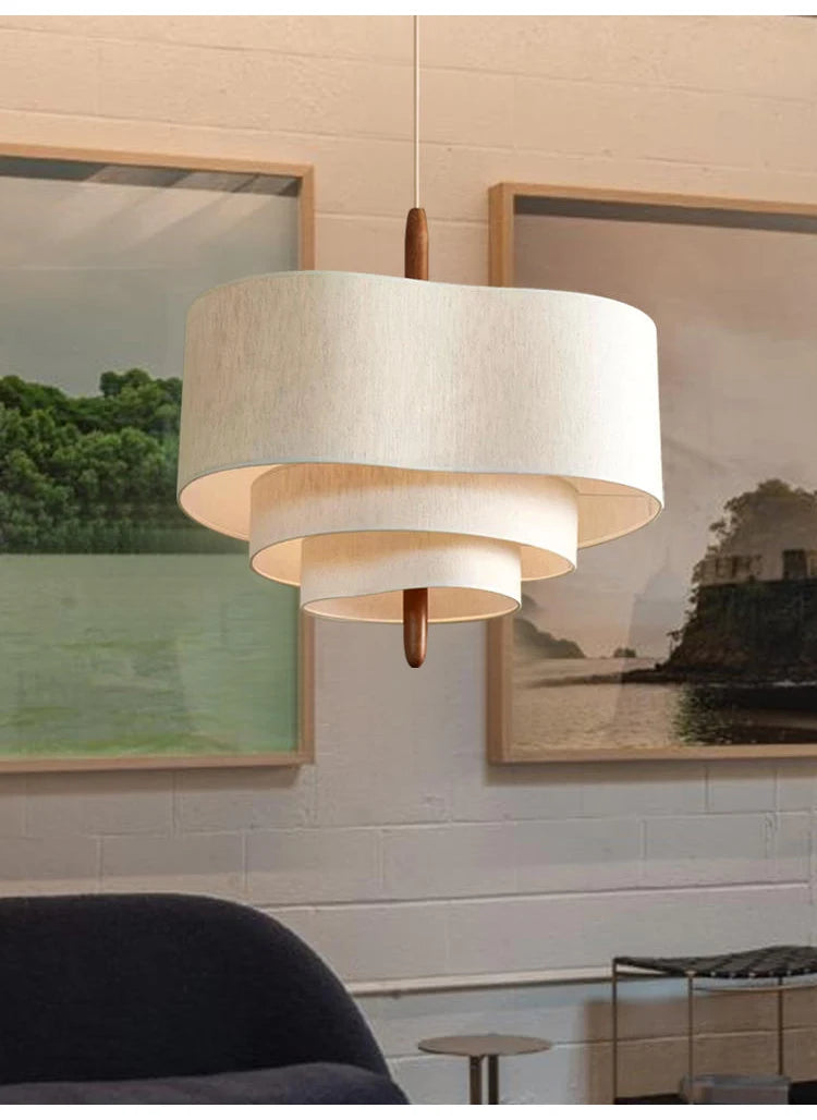 Wabi-Sabi Fabric Arc Pendant Lamp