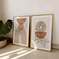 Set of 2 Japandi Arched White Canvas Wall Art