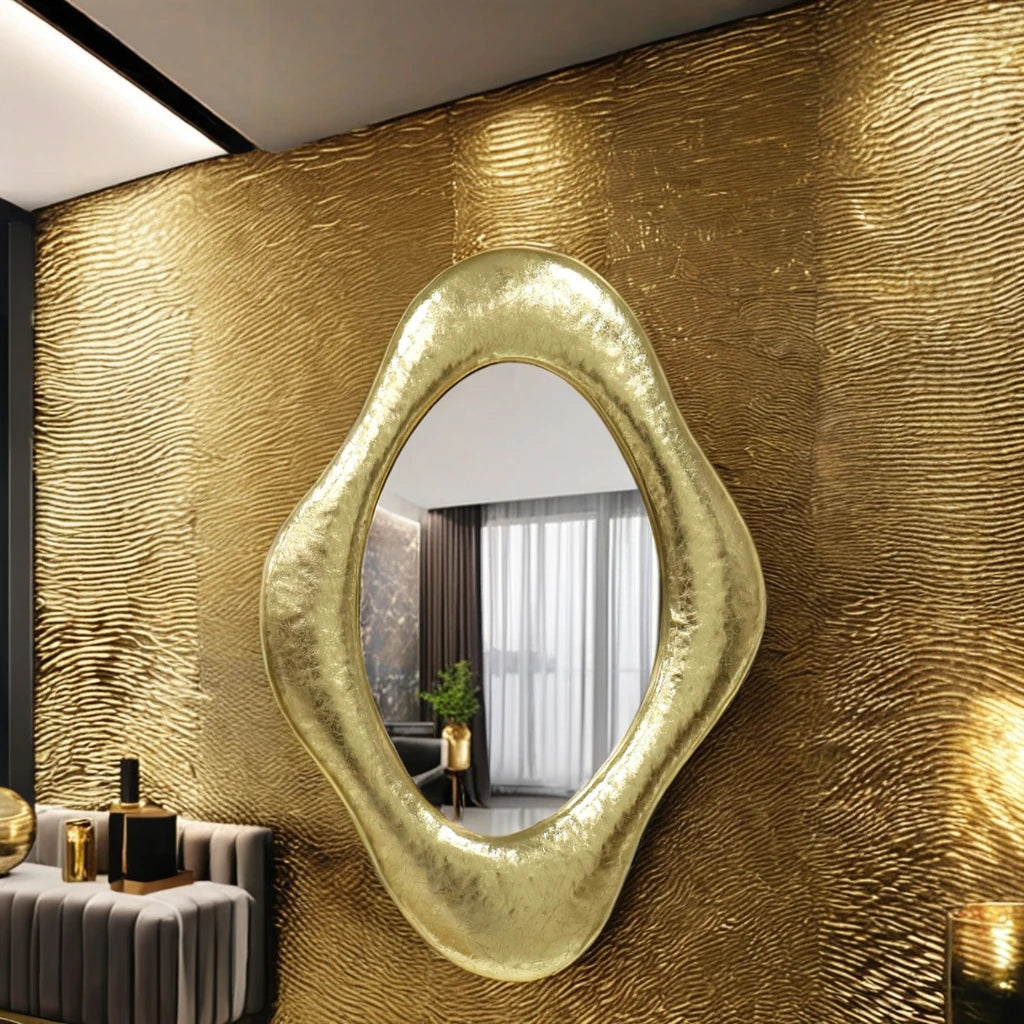 Farmhouse Irregular Gold Wall Mirror