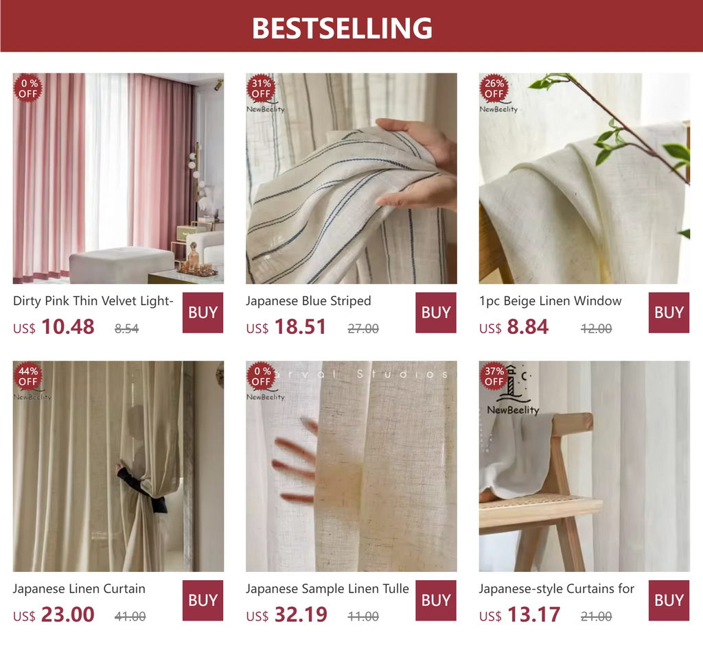 Vintage Tulle Blackout Curtains