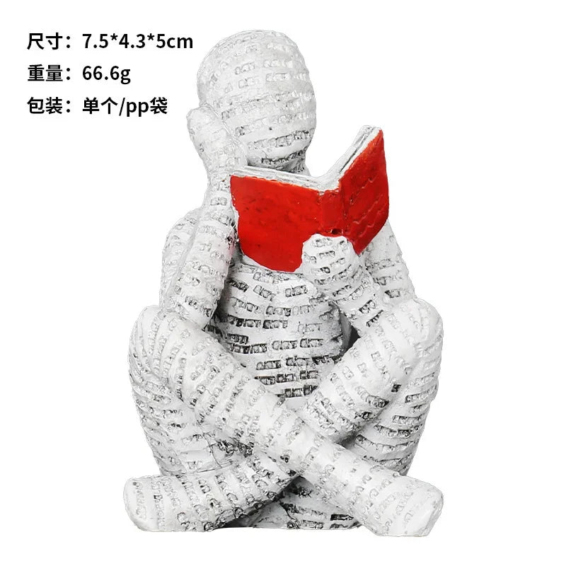Abstract Reading Figurine