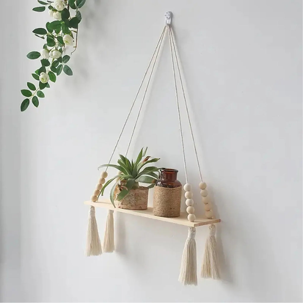 Macramé Hanging Wall Shelf