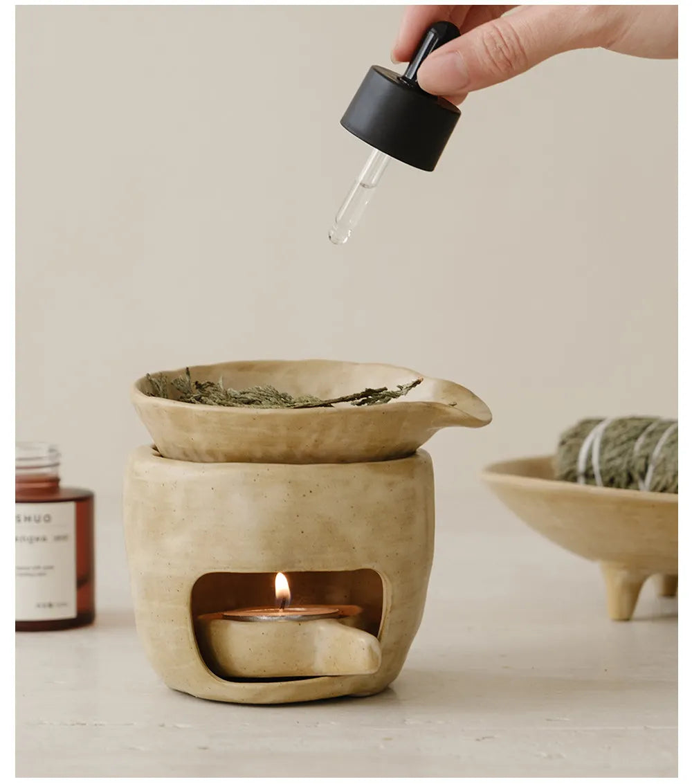 Wabi-Sabi Ceramic Incense Burner