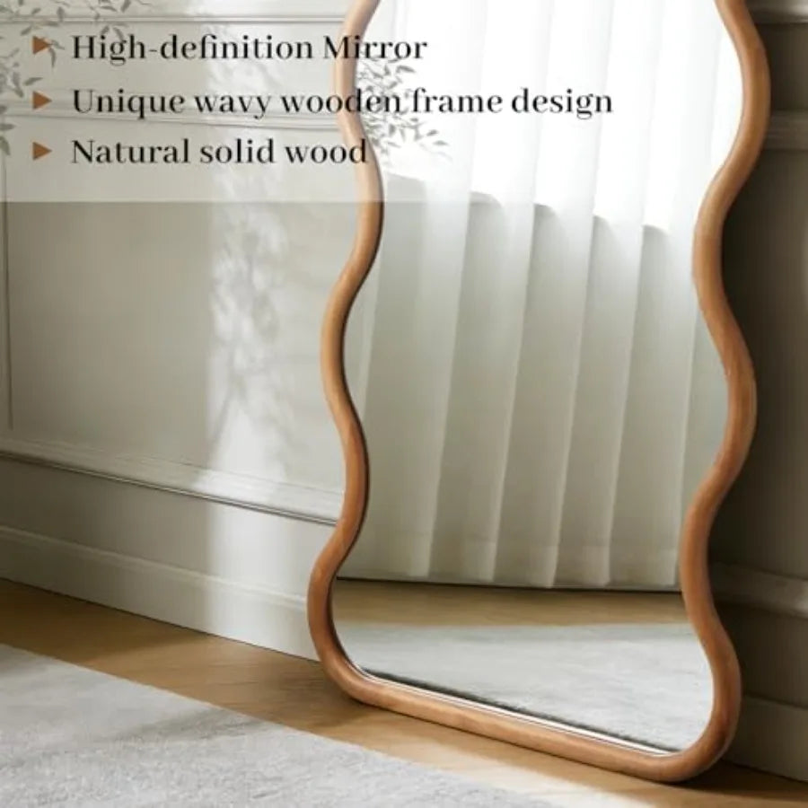 Boho Arched Natural Full-Length Wall Mirror