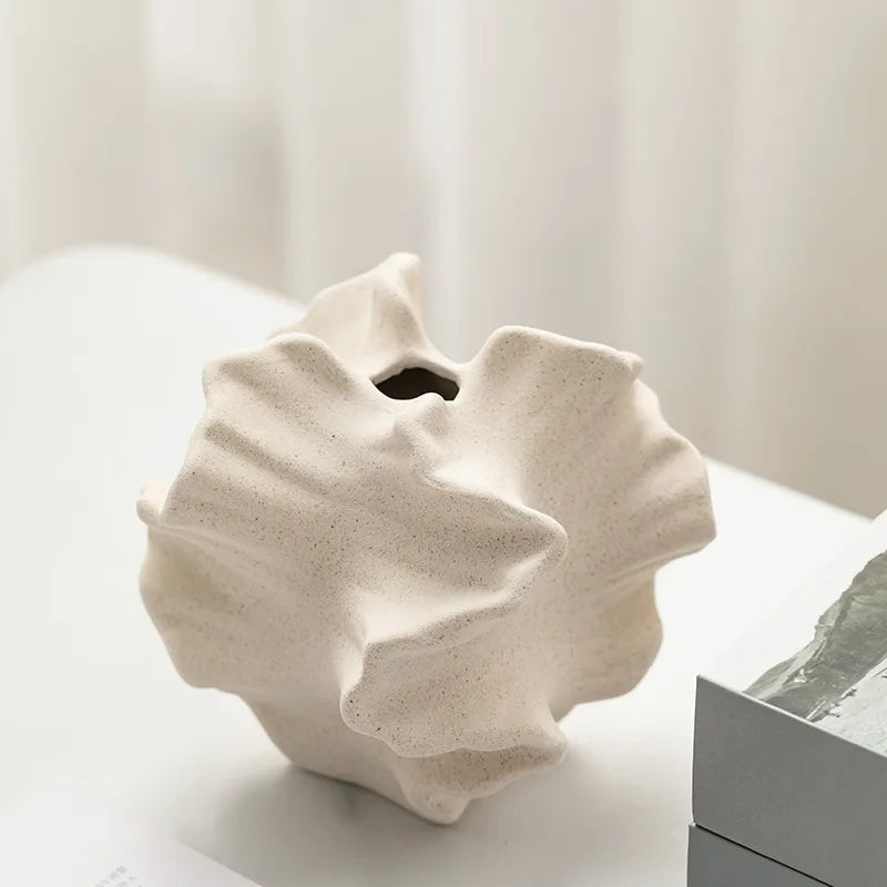 Wavy Petal Ceramic Vase