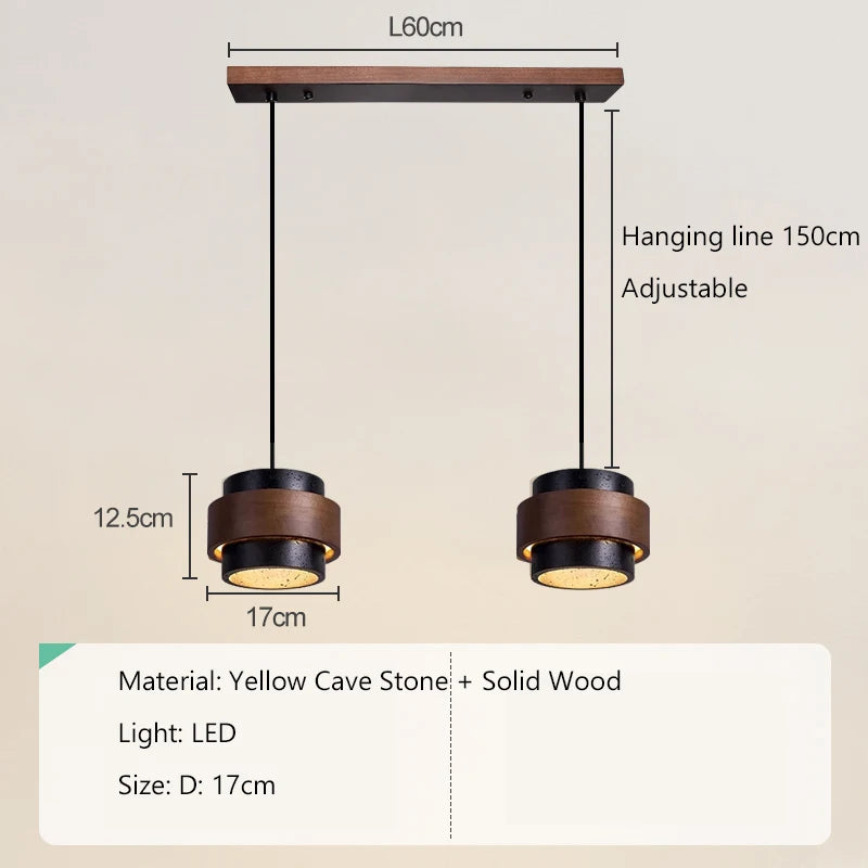 Wabi-Sabi Wood Pendant Chandelier