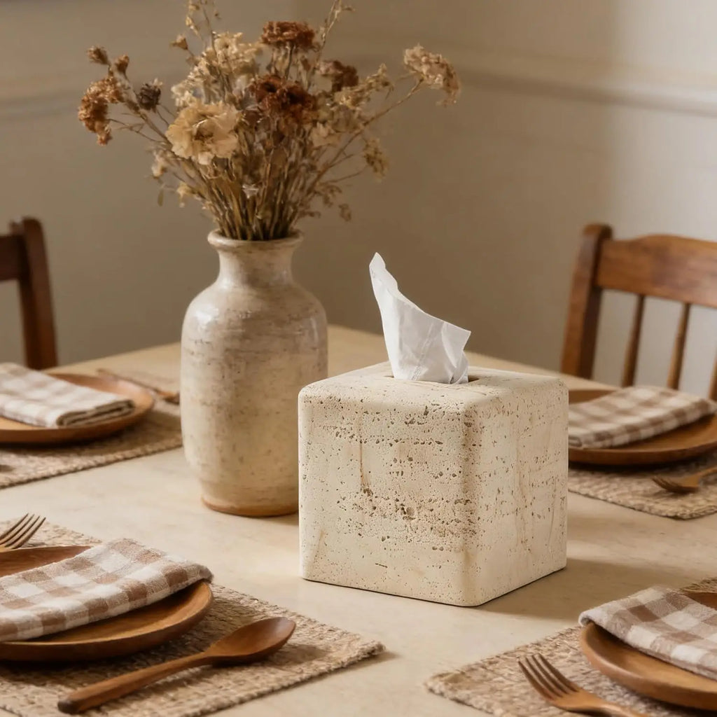 Travertine Tissue Box Cover