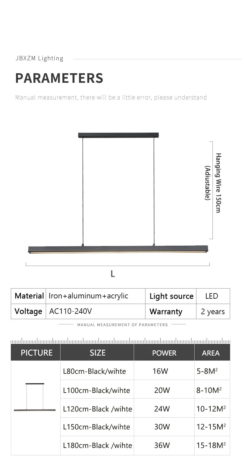 Modern Acrylic Linear Pendant Light