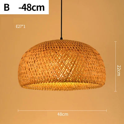 Vintage Rattan Pendant Chandelier