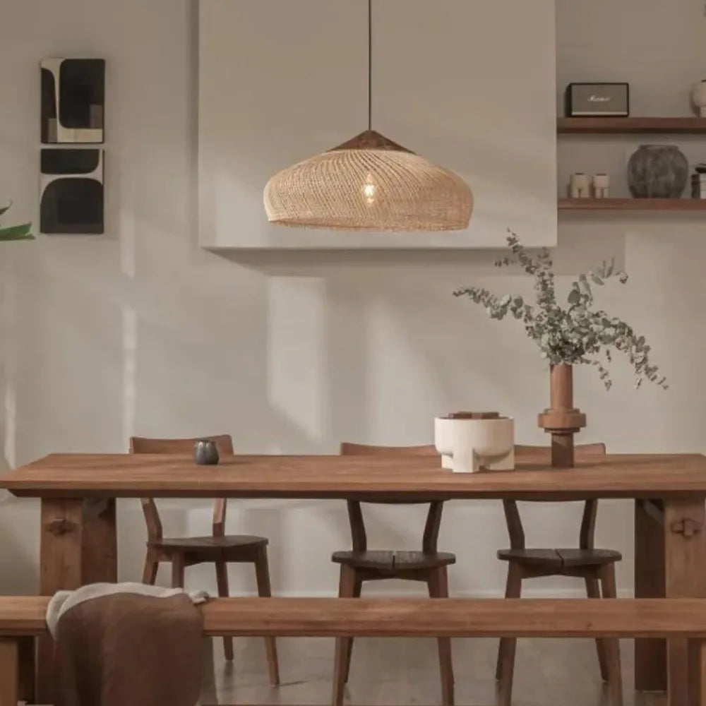 Wabi-Sabi Rattan Pendant Chandelier