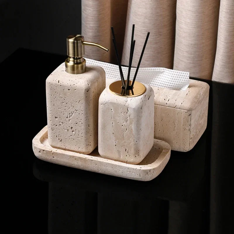 Beige Travertine 6-Piece Set