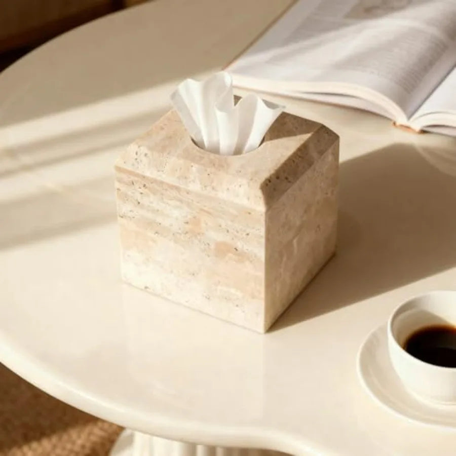 Italian Travertine Tissue Box