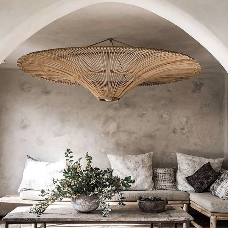 Wabi-Sabi Rattan Pendant Chandelier