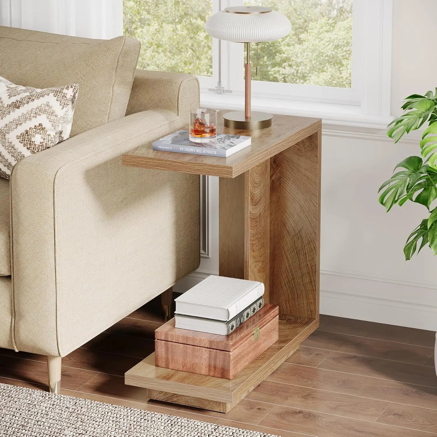 C-Shaped Sofa Side Table