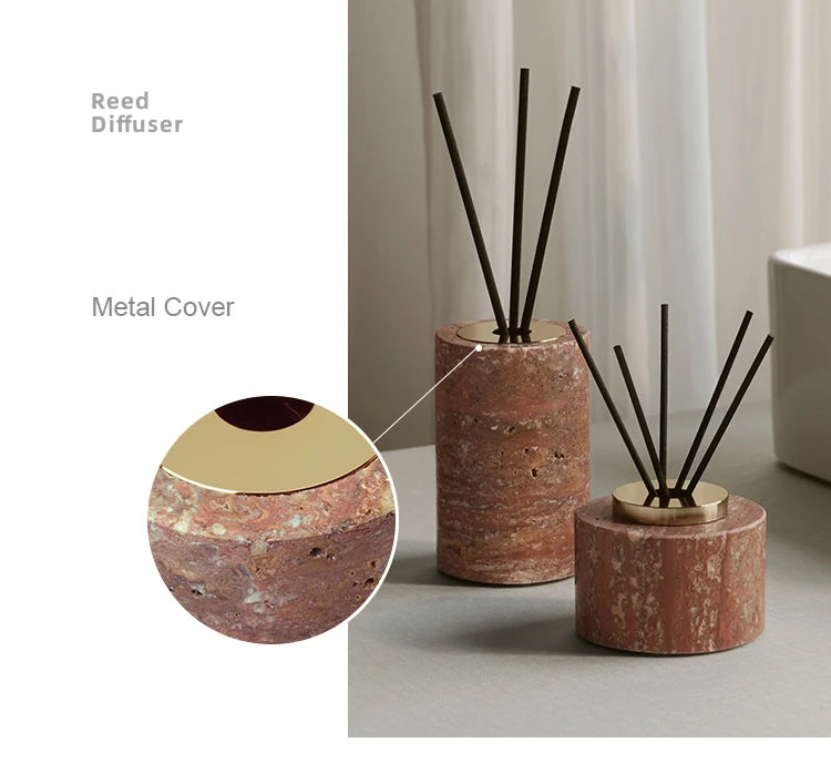 Red Travertine Bath Set