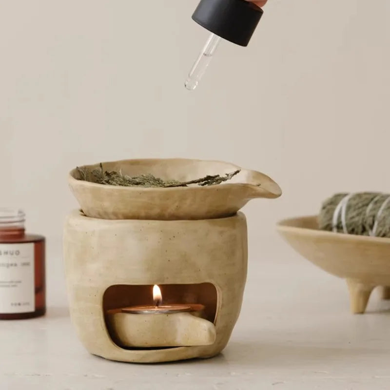 Wabi-Sabi Ceramic Incense Burner