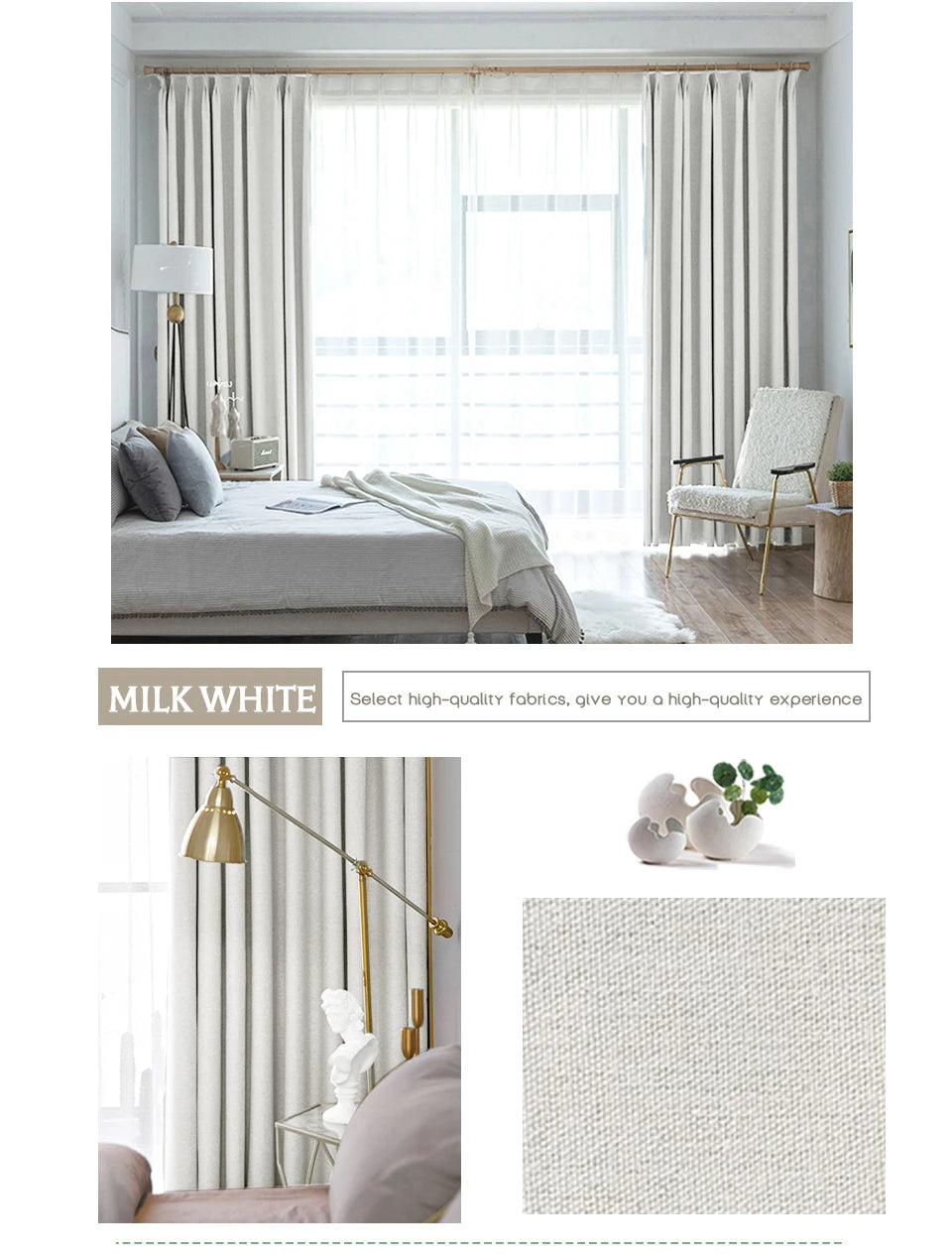 Modern Linen-Blend Blackout Curtains